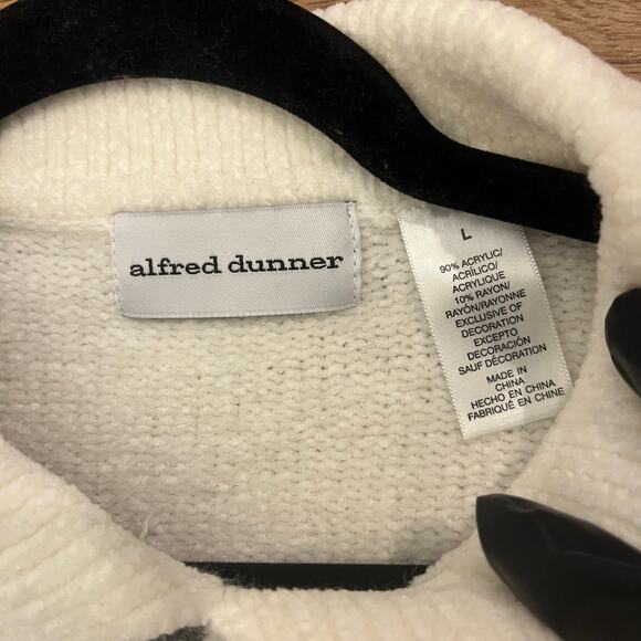 Alfred Dunner Chenille Sweater Floral Patchwork Grandma Size Large - Picture 9 of 9